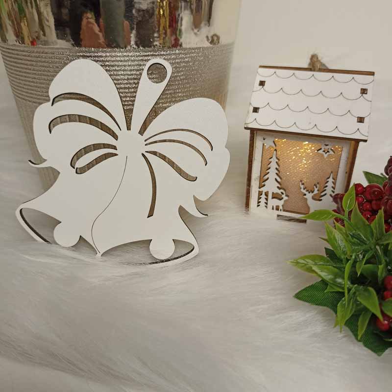 Ekologiczna Zawieszka Świąteczna Dzwonki Biała HDF