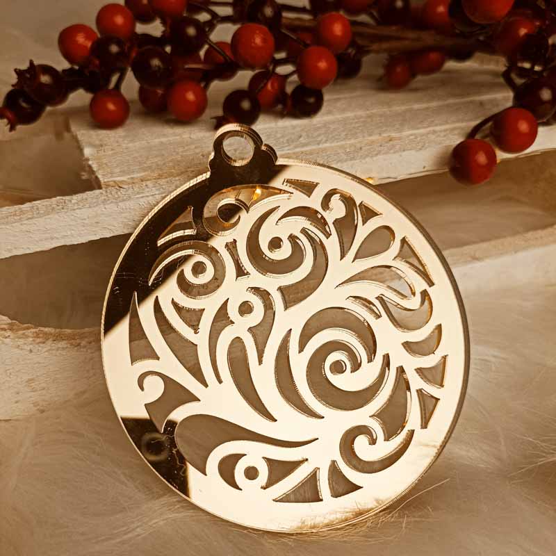 Ekskluzywna Lustrzana Bombka Ornament Złota