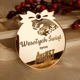 Ekskluzywna bombka reklamowa z LOGO Złota