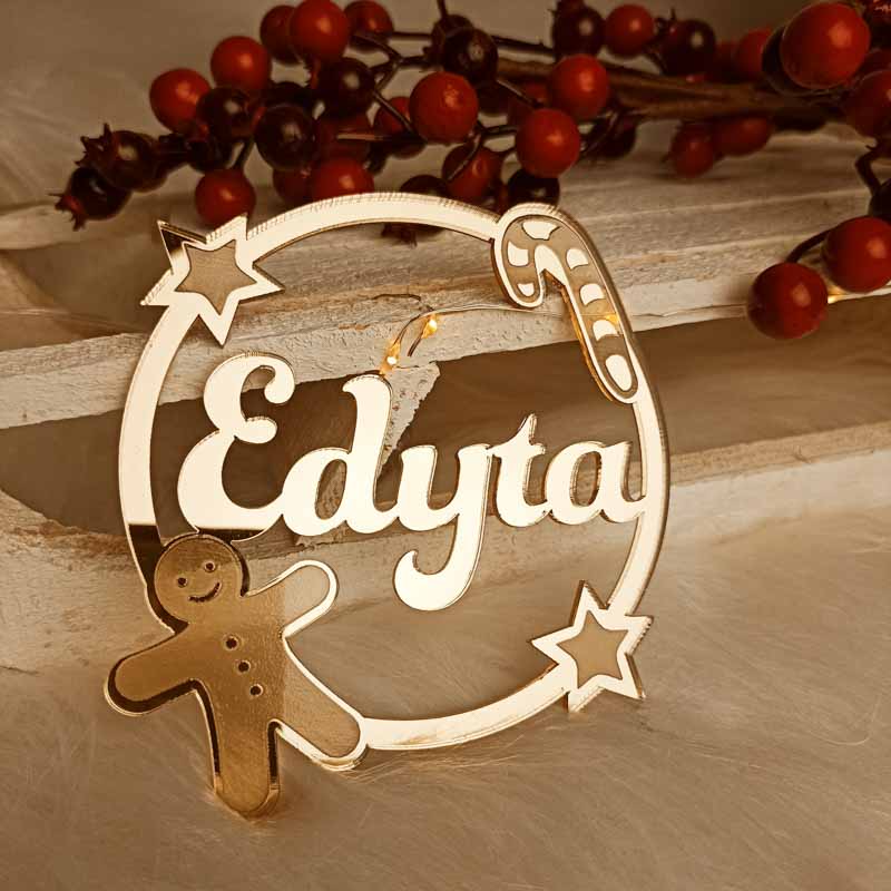Świąteczna Zawieszka Imienna Piernik złota