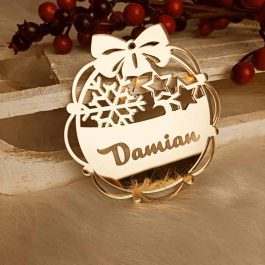 Unikatowa Lustrzana Bombka Imienna złota