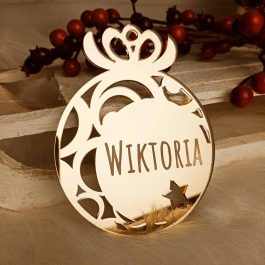 Personalizowana Bombka Ażurowa Połysk MD1486 złota