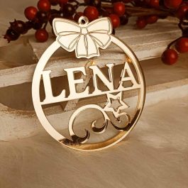 Personalizowana Zawieszka Kokardka Połysk złota