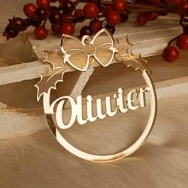 Luksusowa Zawieszka Imienna Kokardka złota