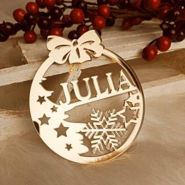 Bombka Lustrzana Imienna Gwiazdki złota