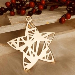 Lustrzana Ażurowa Gwiazdka na Choinkę Złota