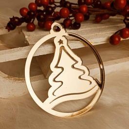 Lustrzana Zawieszka Choinka Złota