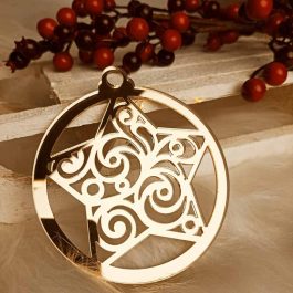 Lustrzana Zawieszka Glamour Gwiazdka Złota