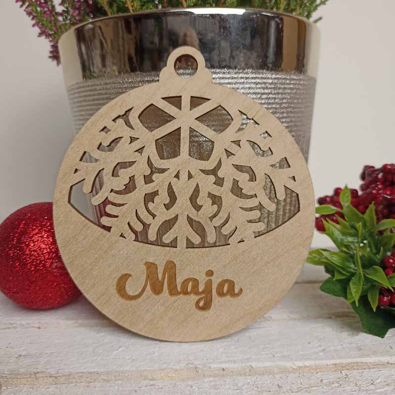 Naturalna Imienna Zawieszka Świąteczna Sklejka