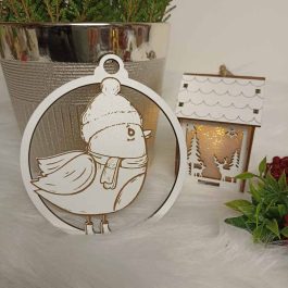 Naturalna Ozdoba Choinkowa Ptaszek Biała HDF