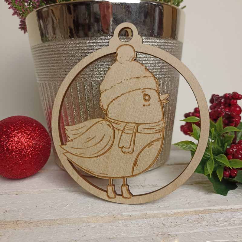 Naturalna Ozdoba Choinkowa Ptaszek Sklejka