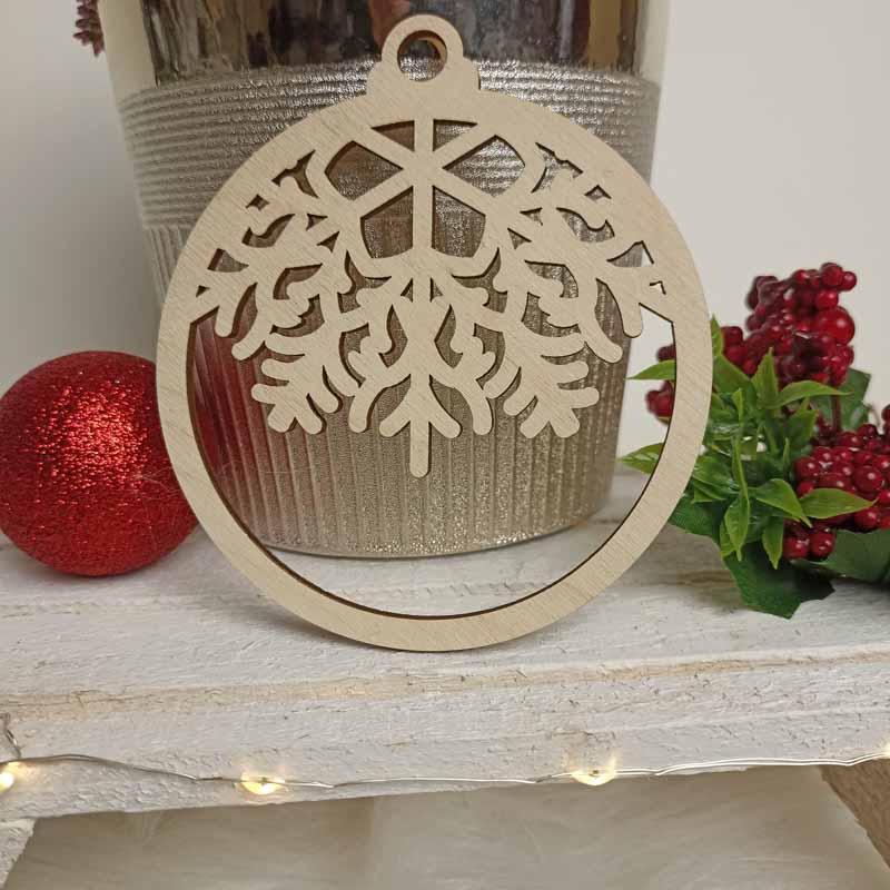 Naturalna Ozdoba Choinkowa Śnieżynka Sklejka