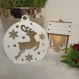 Naturalna Zawieszka Motyw Zimy Biała HDF