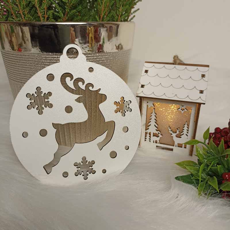 Naturalna Zawieszka Motyw Zimy Biała HDF