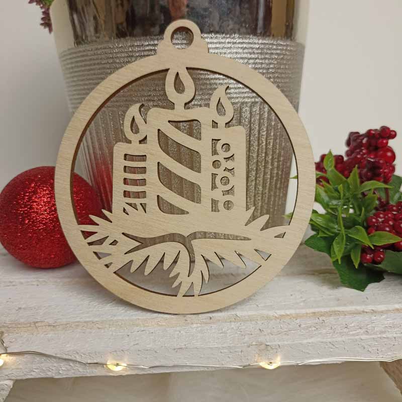 Naturalna Zawieszka Stroik Świąteczny Sklejka