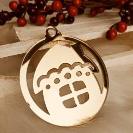 Połyskująca Zawieszka Świąteczny Domek Złota