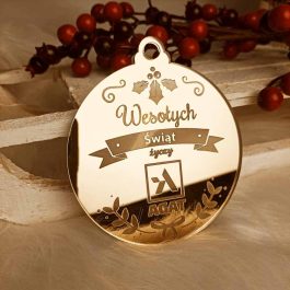 Świąteczna Zawieszka Firmowa z LOGO Złota