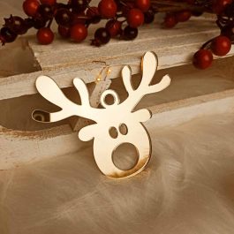 Wesoła Błyszcząca Zawieszka Renifer Złota