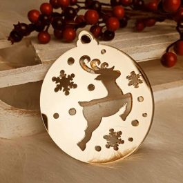 Zawieszka Świąteczna z Połyskiem Renifer Złota