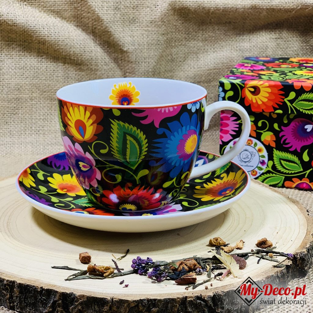 Filiżanka ze spodkiem 470ml jumbo ETHNIC 2 nowy