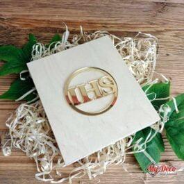 Podziękowanie dla Chrzestnych Komunia Prezent MD403. Drewniane pudełko z imieniem dla Chrzestnych.