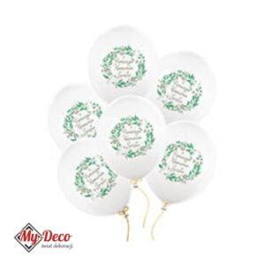 Zestaw balonów lateksowych Komunia 30 cm. Zestaw balonów 6 sztuk.