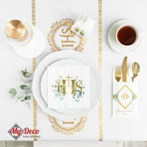 Serwetki z motywem roślinnym Pierwsza Komunia Święta