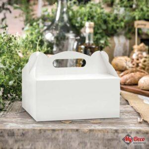 Ozdobne Opakowania na Ciasta 10 szt. Białe. Pudełko na ciasto białe, 10 sztuk w komplecie.