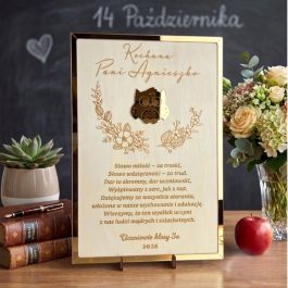 Prezent dla Wychowawcy ze Złotą Sową Piękna Pamiątka Dzień Nauczyciela MD702