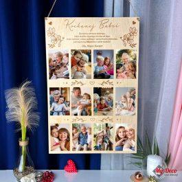 Ramka na 12 zdjęć Dla Babci i Dziadka Prezent, personalizowana ramka z imionami wnuków.