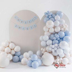 Baner Girlanda na Chrzest niebiesko złota dla Chłopca