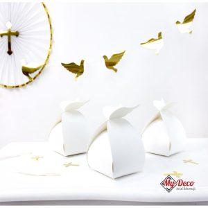 Pudełka na ciasto słodycze Białe ze skrzydełkami
