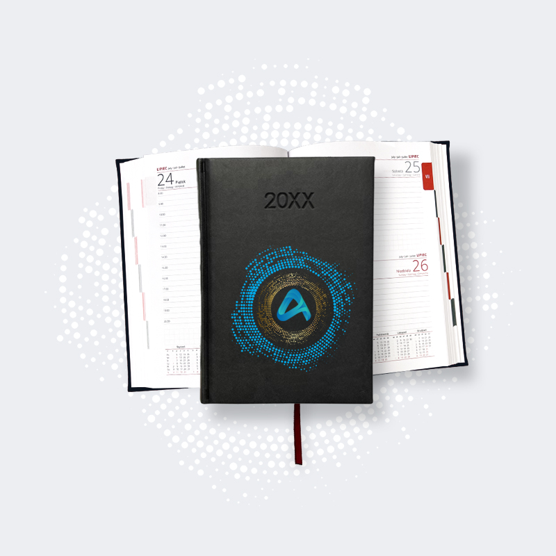 Kalendarz książkowy z Własnym Nadrukiem Logo Firmy A5 MD797