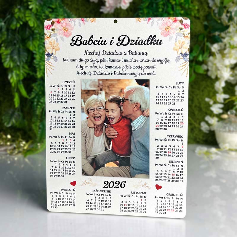 Kalendarz ścienny ze zdjęciem dla Babci i Dziadka Prezent MD1087