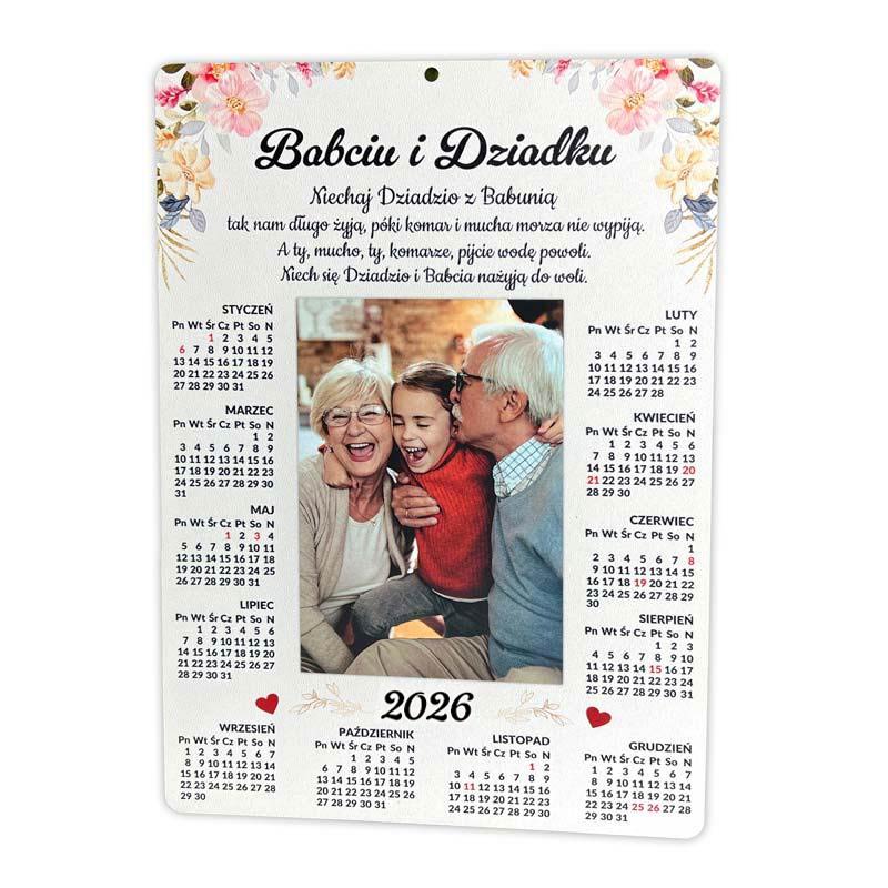 Zestaw BOX prezent dla Babci i Dziadka Kalendarz z nadrukiem MD1113