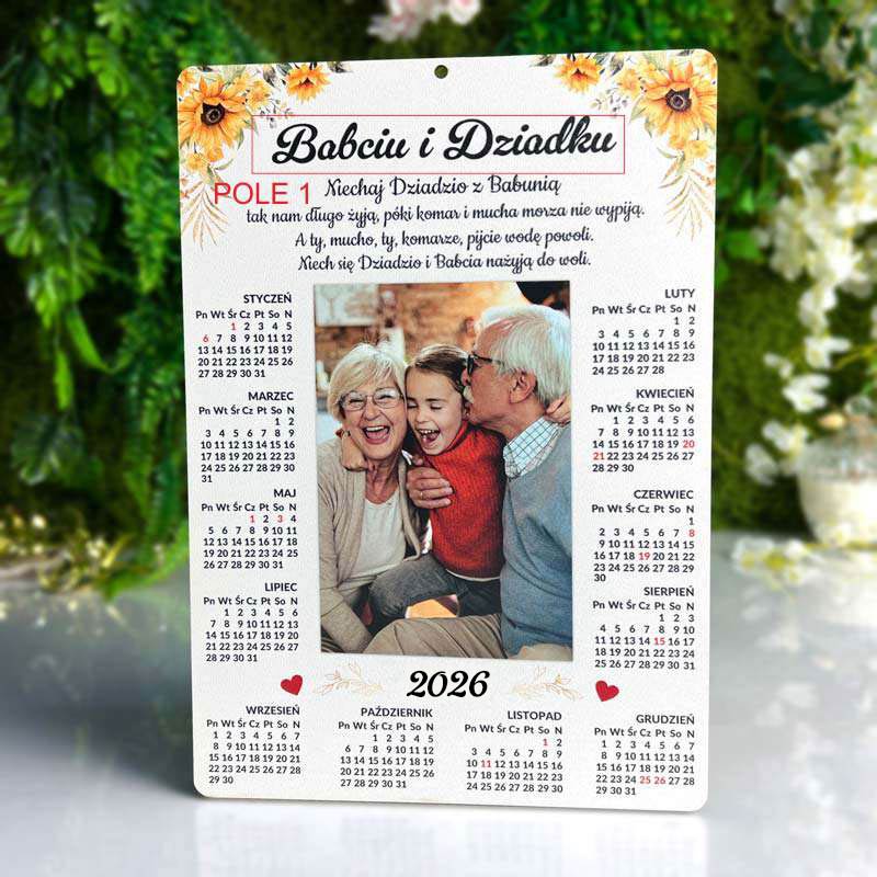 Zestaw prezent dla Babci i Dziadka Kalendarz ze zdjęciem MD1112