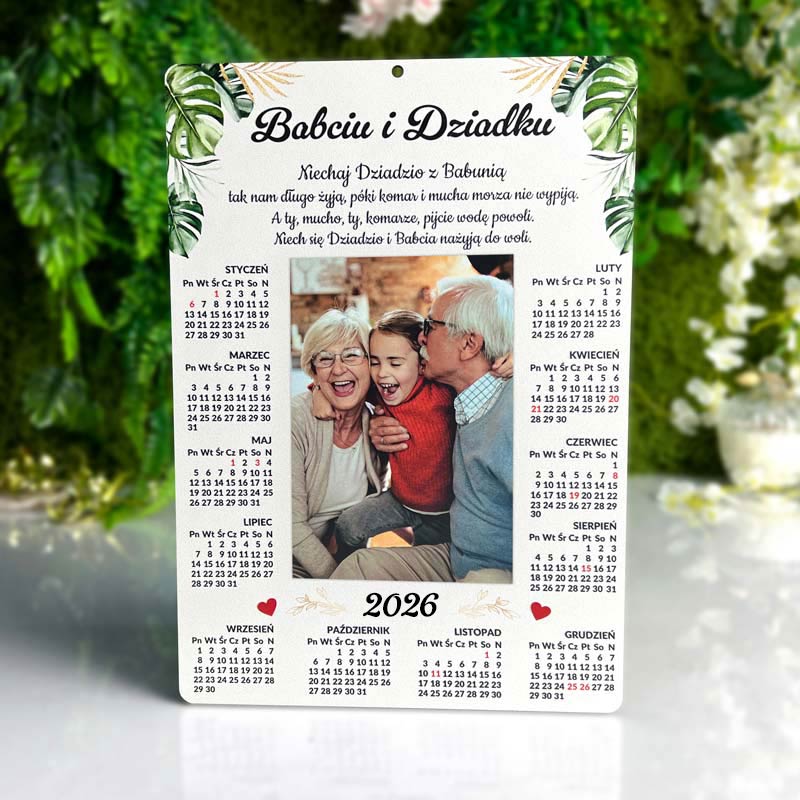 Zestaw prezentowy box Kalendarz ze zdjęciem dla Babci i Dziadka MD1111
