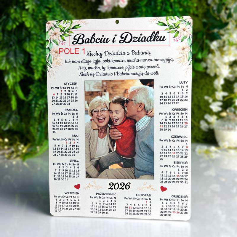 Kalendarz ze zdjęciem Prezent na Dzień Babci Dziadka MD1092