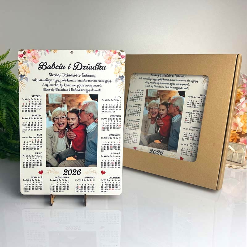 Kalendarz ścienny ze zdjęciem dla Babci i Dziadka Prezent MD1087