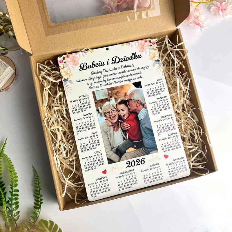 Kalendarz ścienny ze zdjęciem dla Babci i Dziadka Prezent MD1087