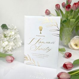 Książeczka komunijna pamiątka pierwszej komunii złota 56-3