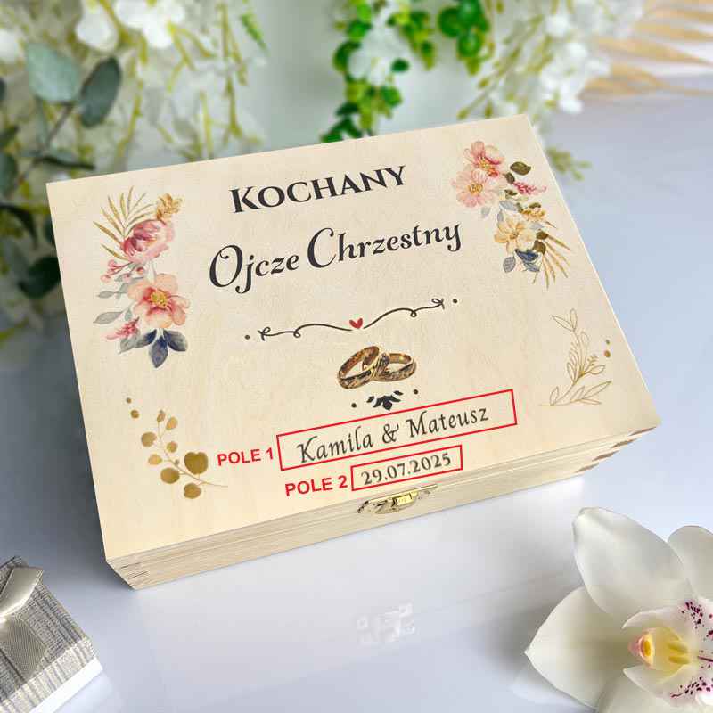 Prezent dla Ojca Chrzestnego od Młodej Pary Ślub Herbaciarka MD1186 - obrazek 2