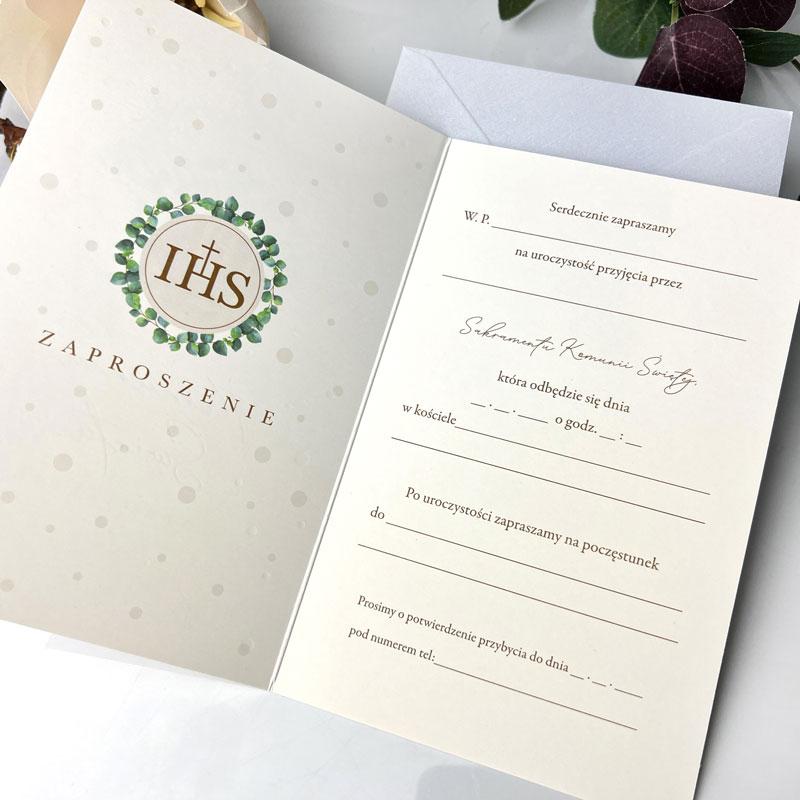 Zaproszenia na komunię dla gości zestaw 5 sztuk złocenia Star-62 - obrazek 2