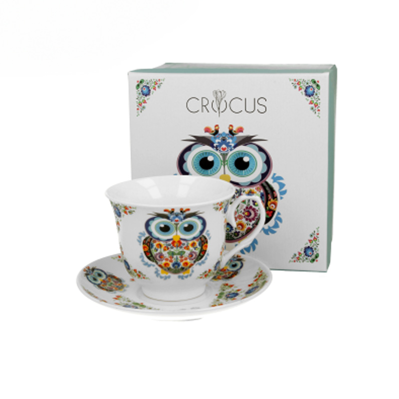 Filiżanka ze spodkiem dla Nauczyciela sowa Prezent koniec roku