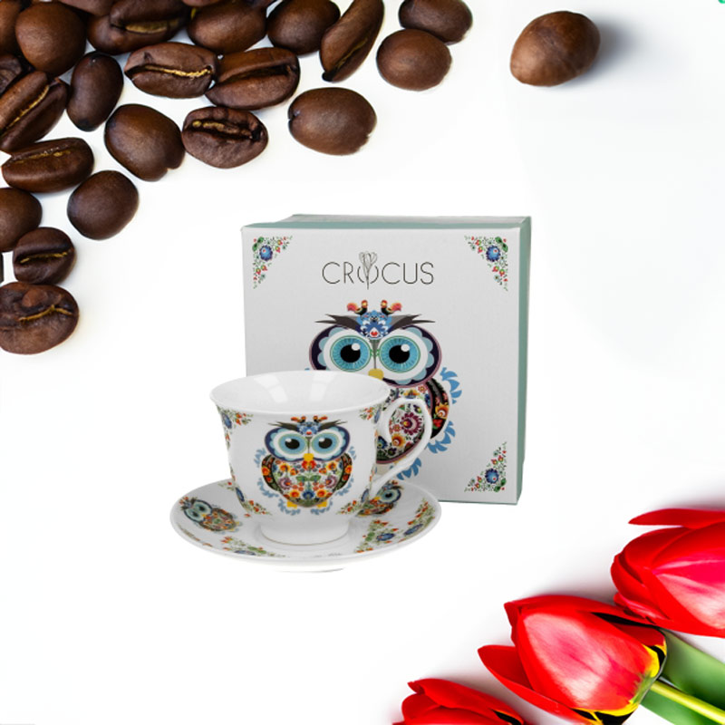 Filiżanka ze spodkiem dla Nauczyciela sowa Prezent koniec roku