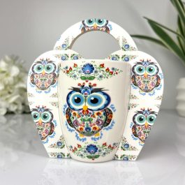 Kubek 350 ml w koszyczku Sowa Etno