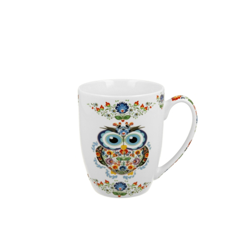 Kubek 350 ml w koszyczku Sowa Etno