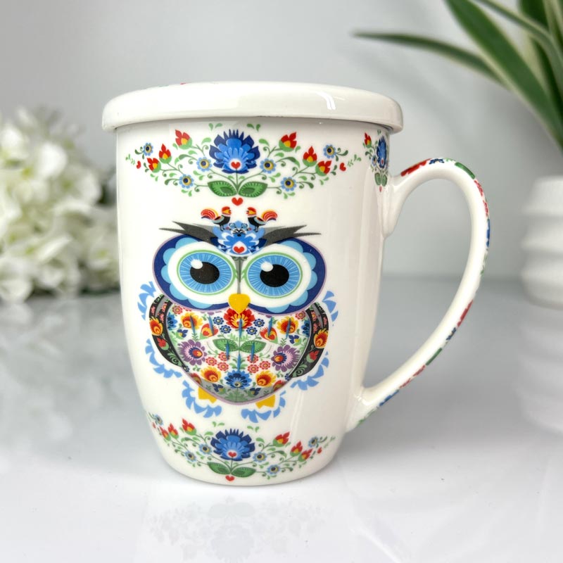 Kubek z zaparzaczem dla Nauczyciela koniec roku Sowa Prezent