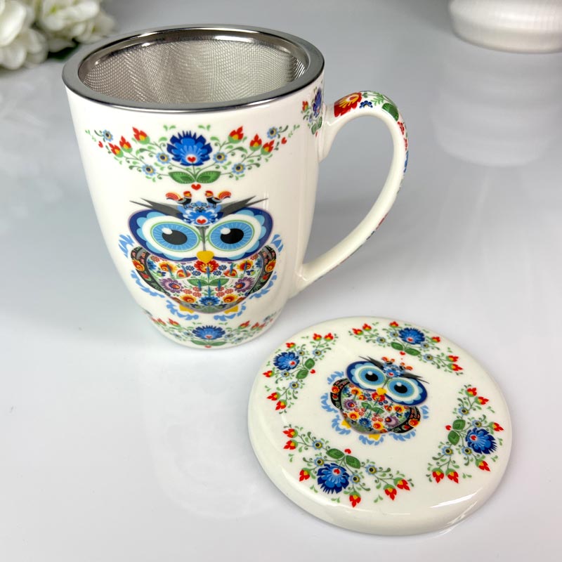 Kubek z zaparzaczem dla Nauczyciela koniec roku Sowa Prezent - obrazek 2