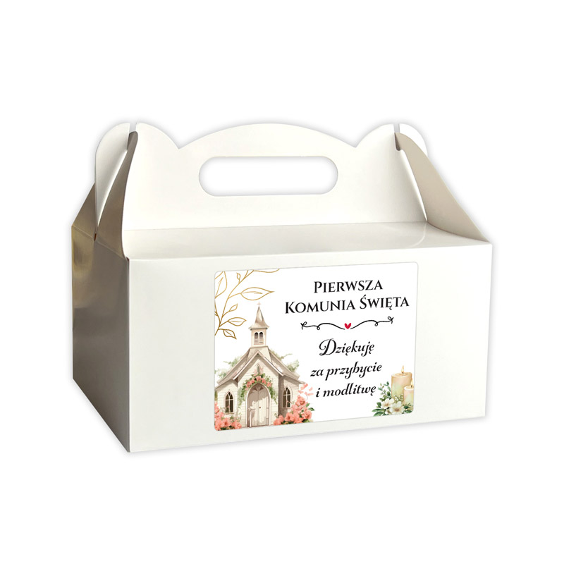 Naklejki Etykiety na ciasto Komunia podziękowania dla gości 10 szt MD1273